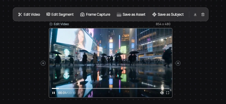 Generating video from connected references